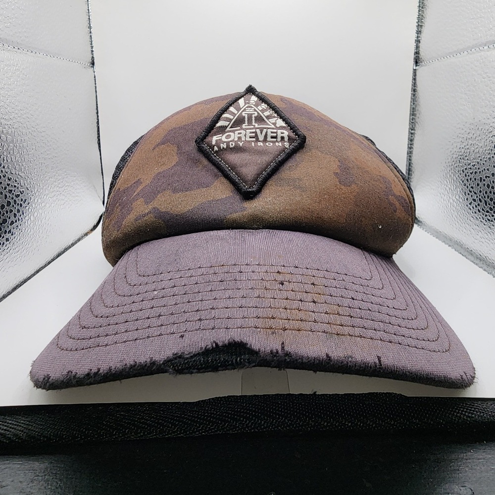 Billabong Forever Andy Irons Camo Trucker Hat Mens Snapback Mesh Cap Brown Black